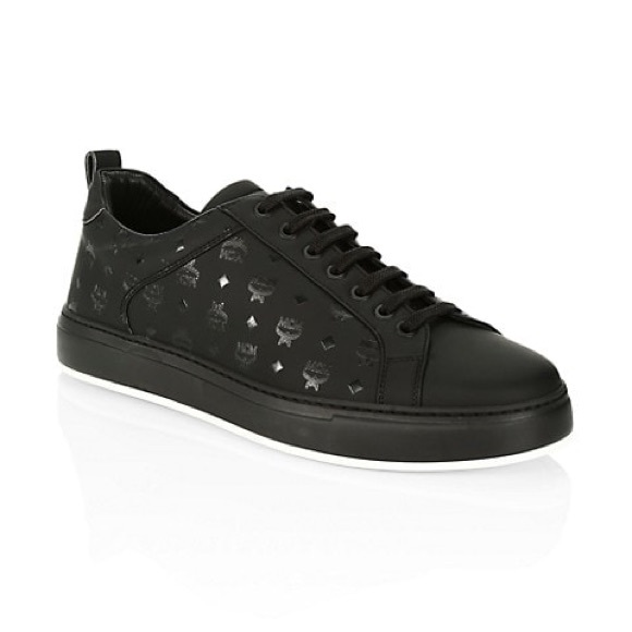 MCM Logo Group M Leather Sneakers